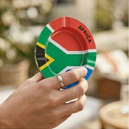 South African Flag Metal Ashtrays 14cm