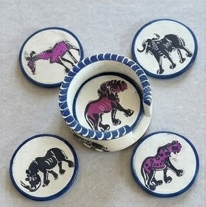 South African Handmade Coasters (Animals) (Set of 5 Pcs  or Set of 6 Pcs)