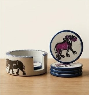 South African Handmade Coasters (Animals) (Set of 5 Pcs  or Set of 6 Pcs)