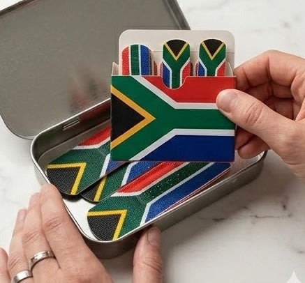 South African Flag Plasters IN TIN