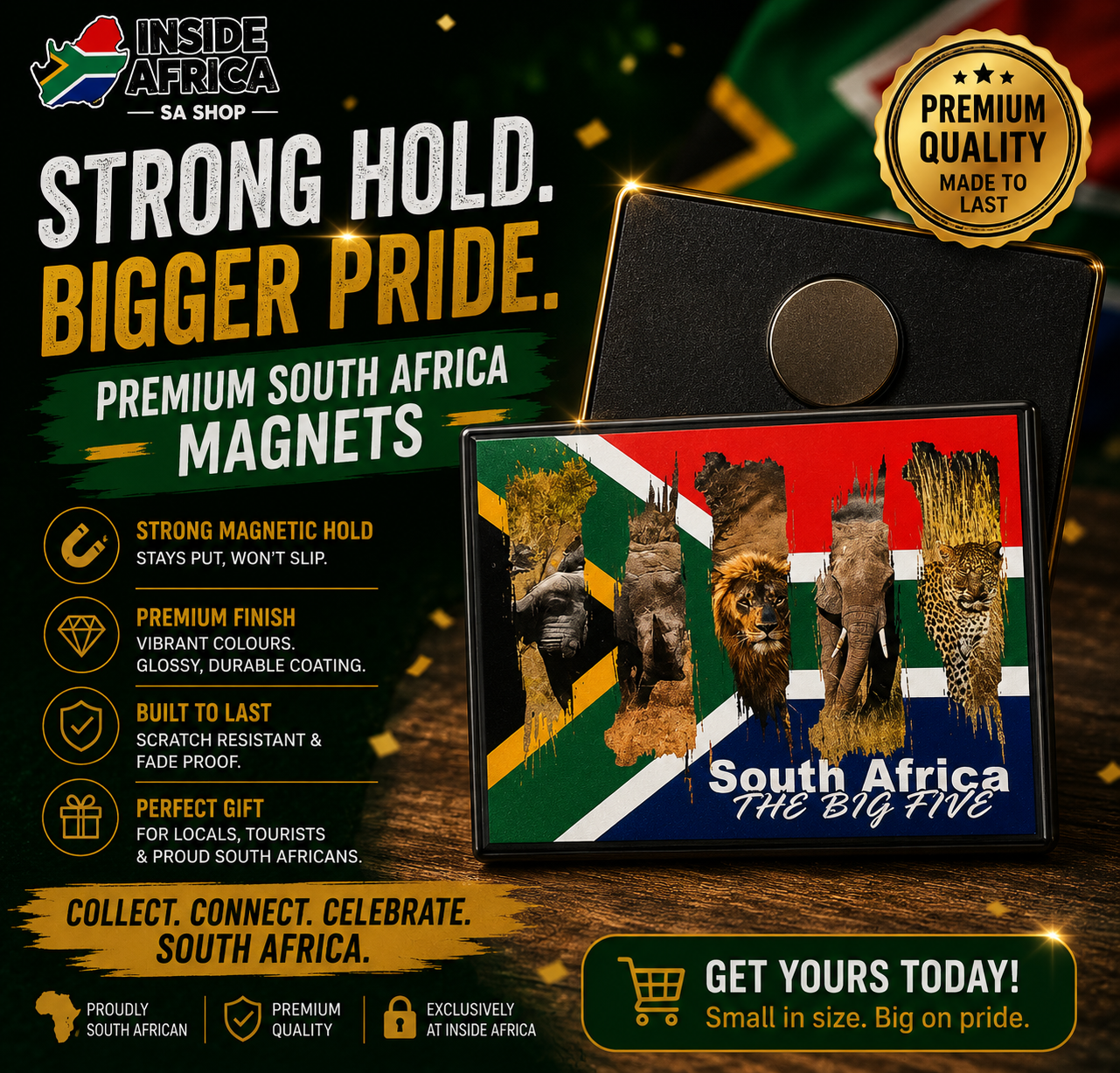 Magnet BIG 5 ( 32mmx25mm ) sa flag background