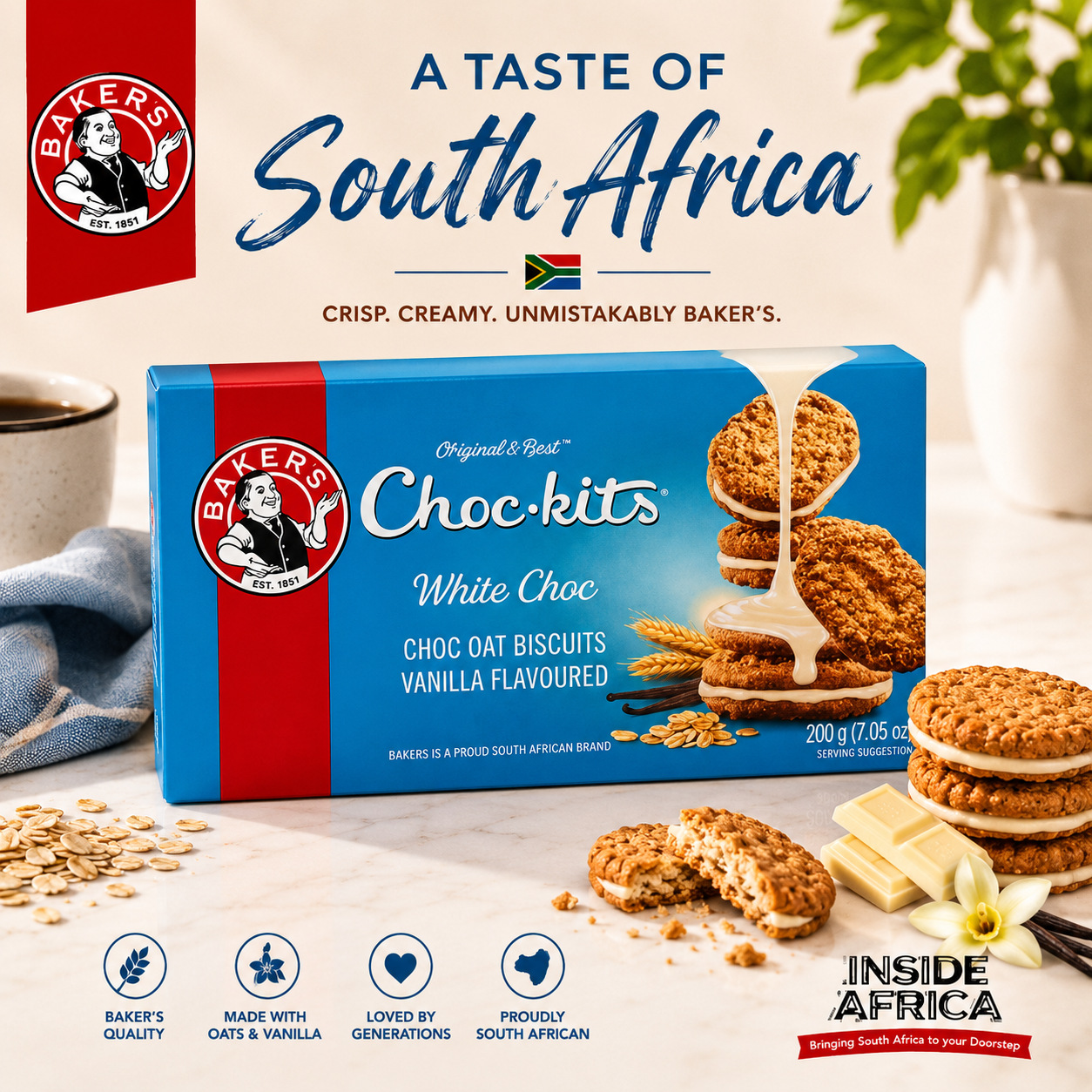 Bakers Chockits White Choc  200g