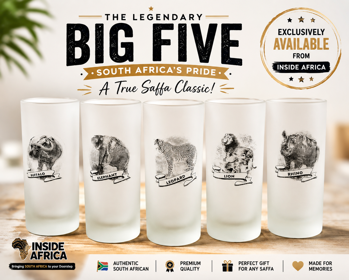 BIG 5 Frosted Glasses Set
