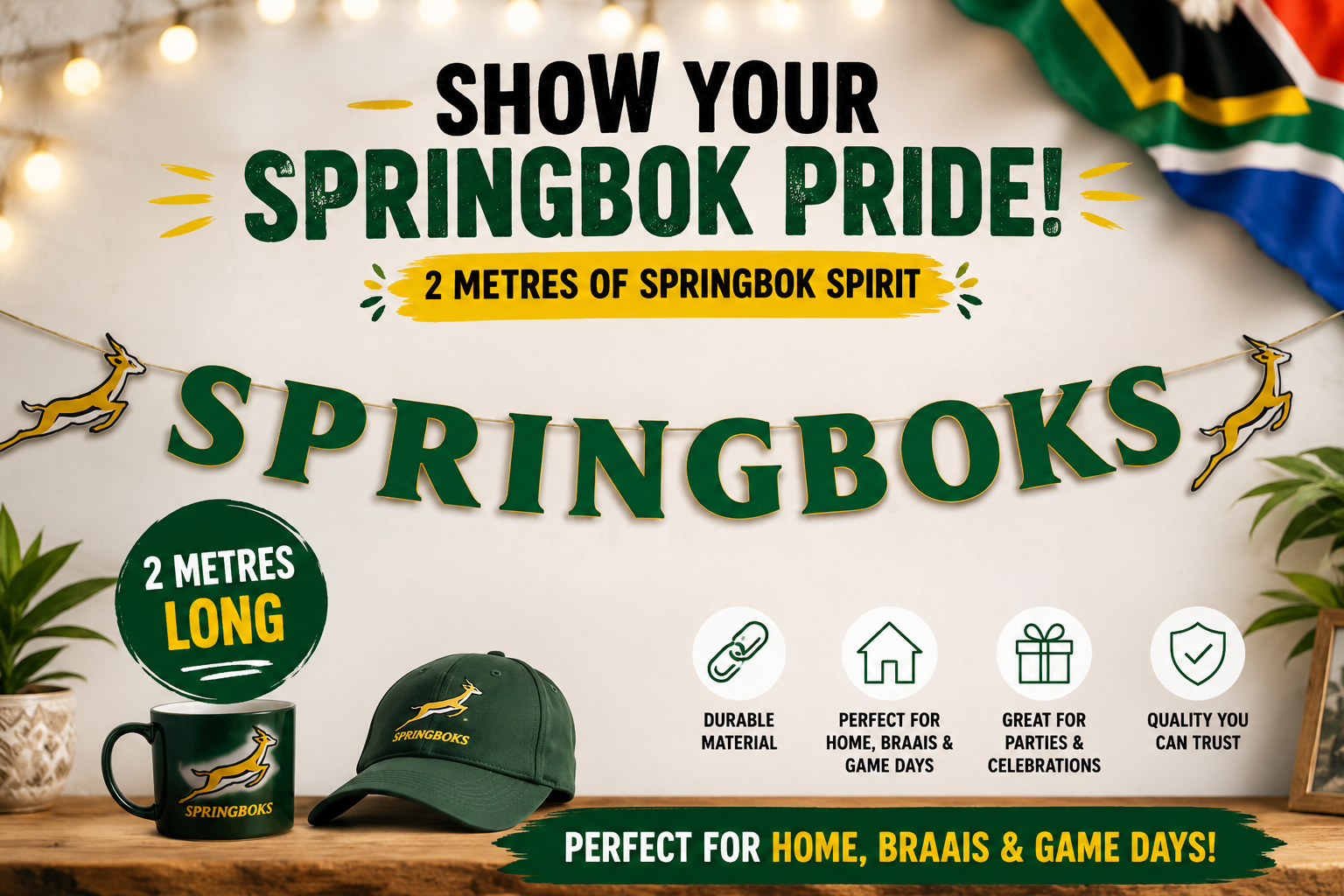 Springbok Letter Banner 2metres