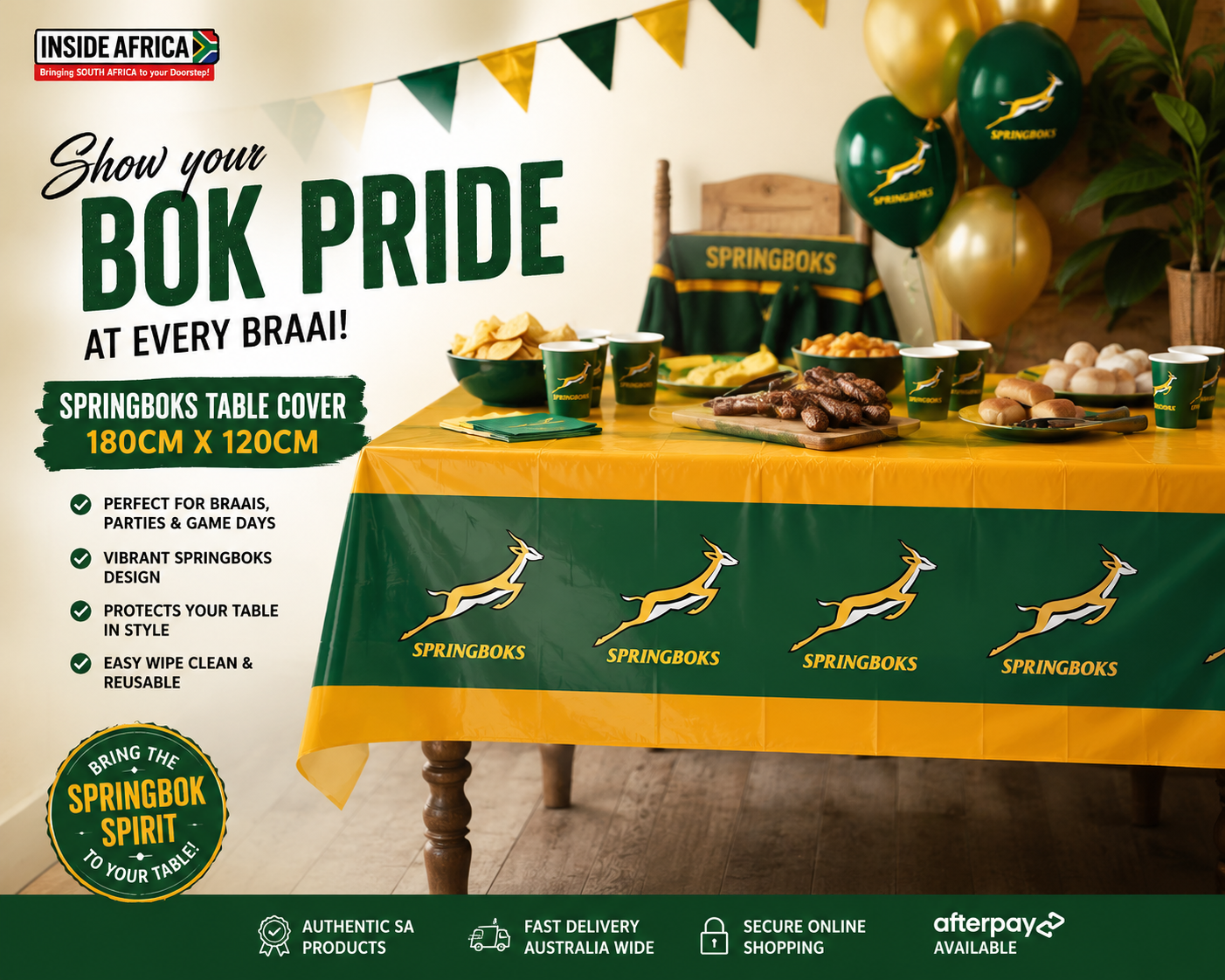 Springbok Tablecover 180x120cm