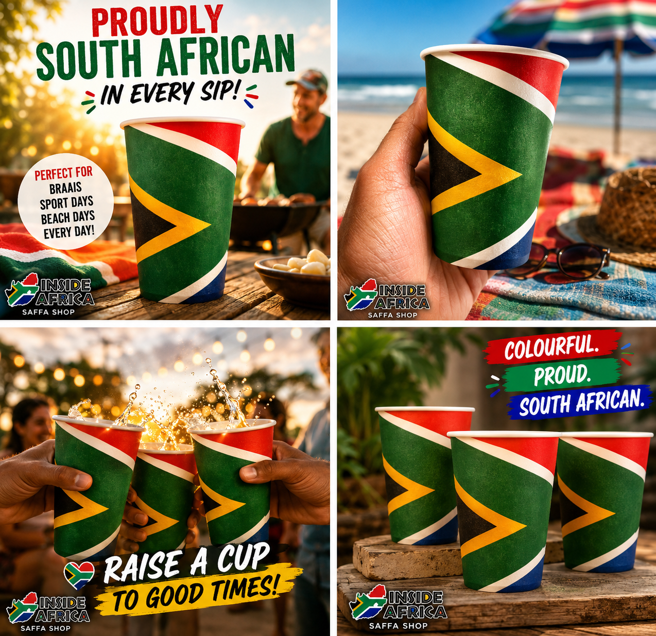 SA FLAG Paper Cups ( Pack of 10 )