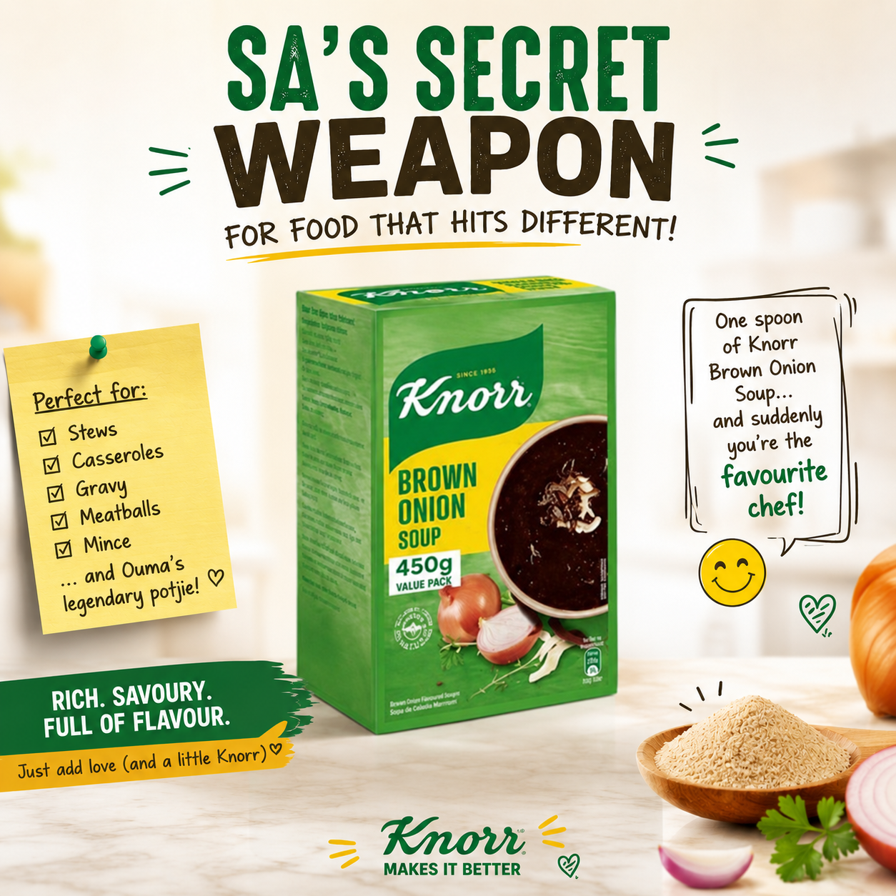 Knorr Soup Powder - Brown Onion 450g