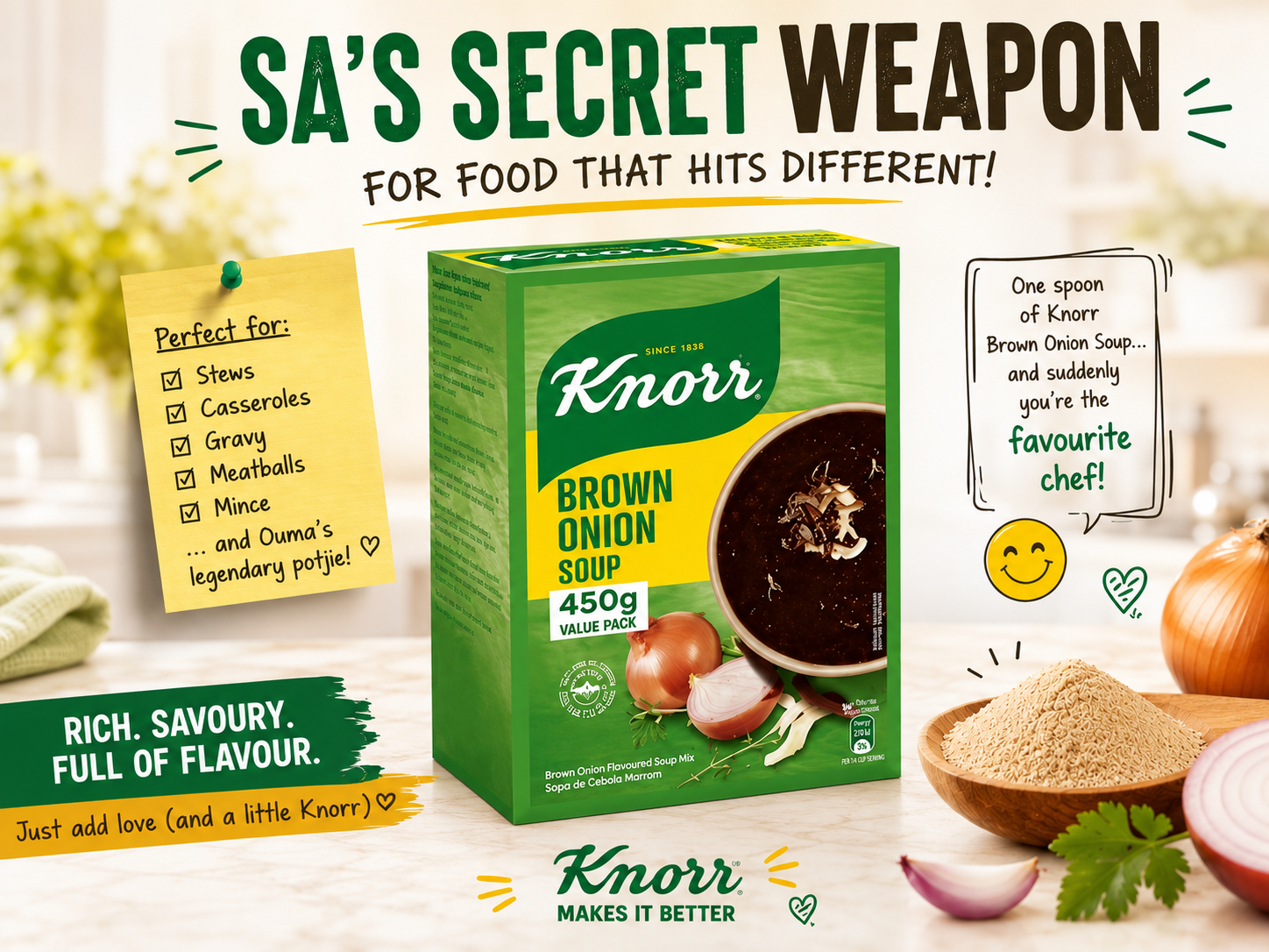 Knorr Soup Powder - Brown Onion 450g