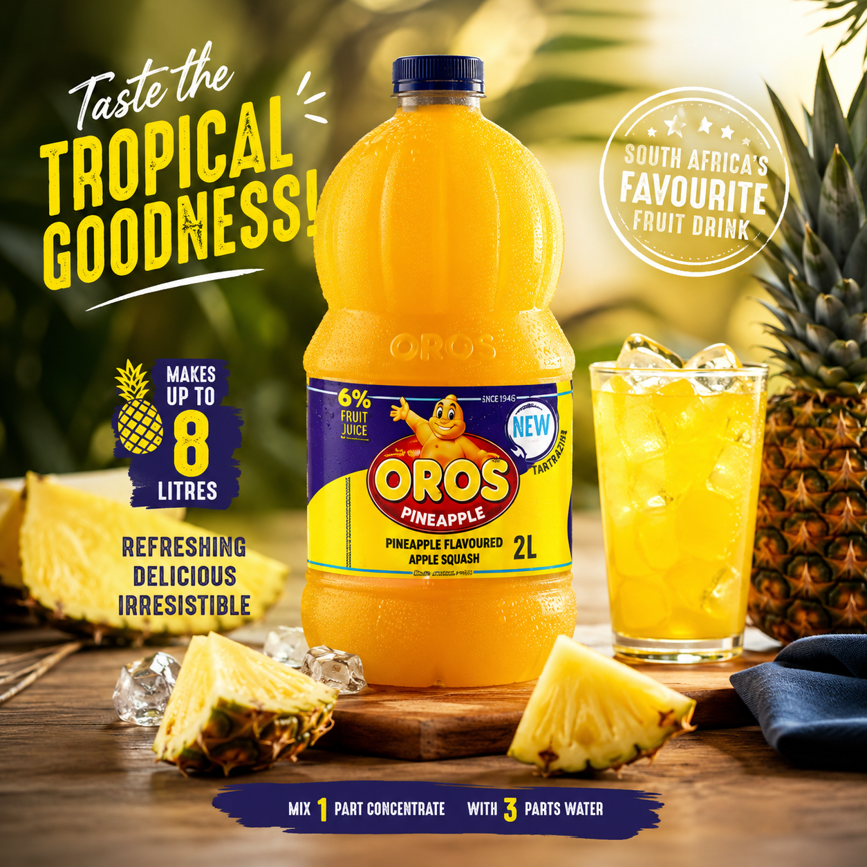 Oros Pineapple Cordial 2 litre