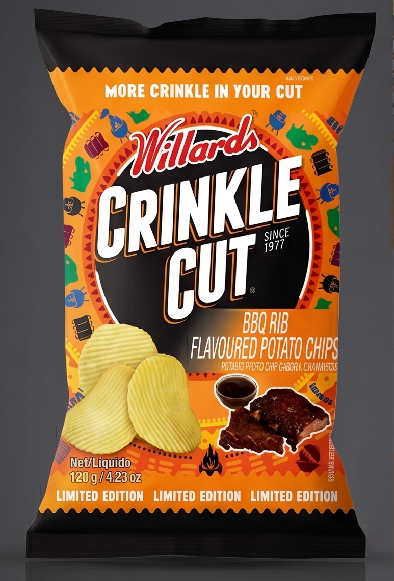 WILLARDS CRINKLE CUT - BBQ RIB 120G