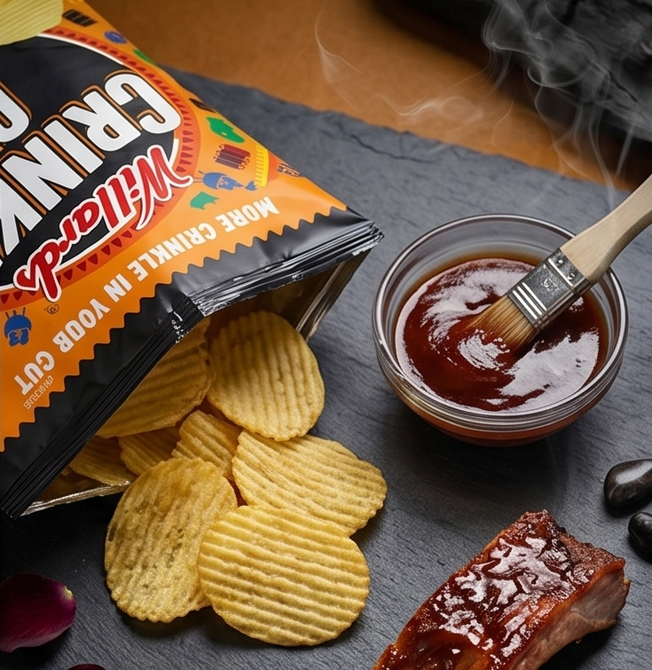 WILLARDS CRINKLE CUT - BBQ RIB 120G