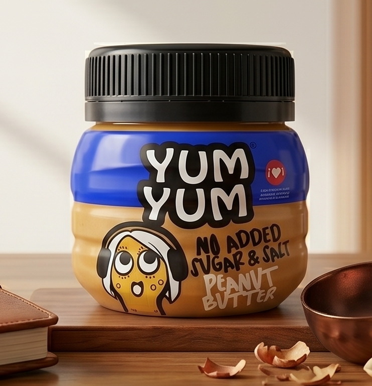 Yum Yum No Added Sugar & Salt Smooth Peanut Butter 400g