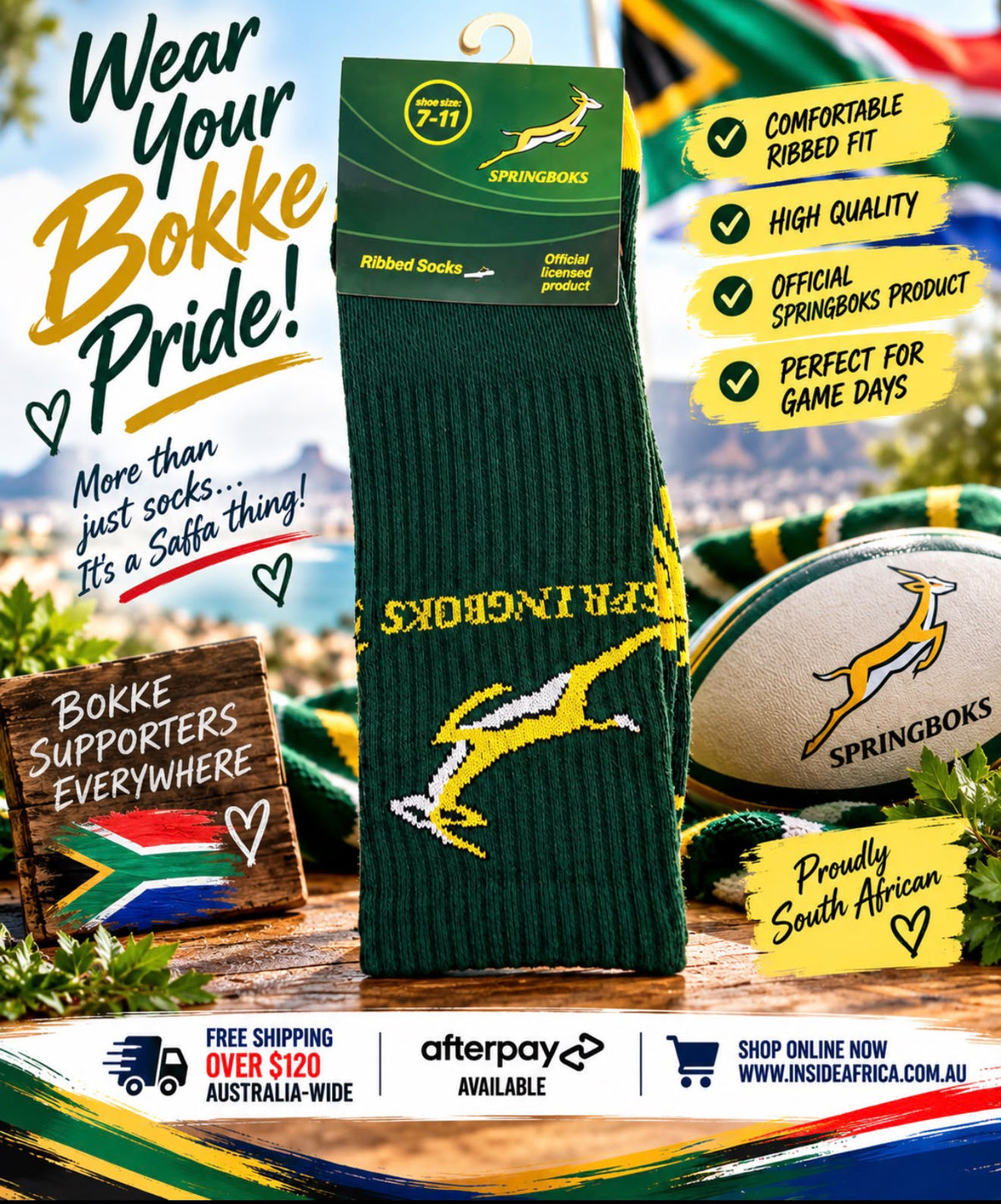 Springboks Socks size 7-11