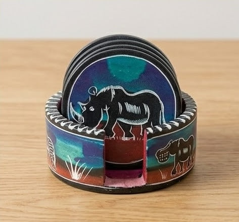 South African Handmade Coasters (Animals) (Set of 5 Pcs  or Set of 6 Pcs)