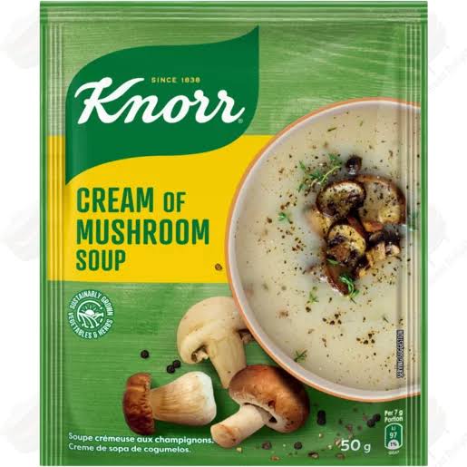 KNORR PKT SOUP CREAM OF MUSHROOM 45G