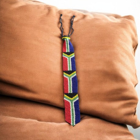 SA Beaded Tie - Handmade ( L - 50cm w- 5.8cm)