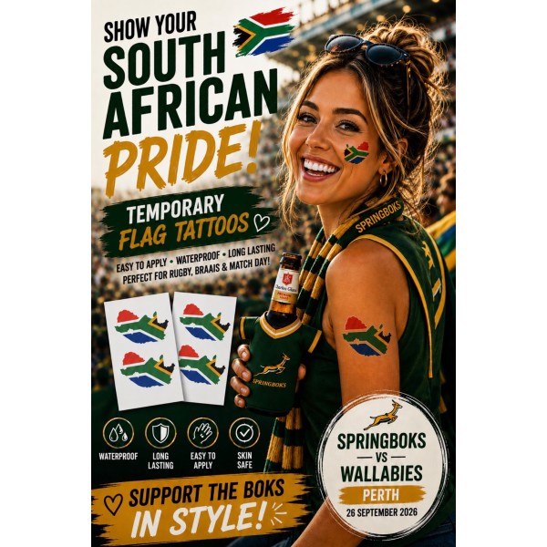TATTOOS ( Temporary) - South Africa Words (Pack of 12)